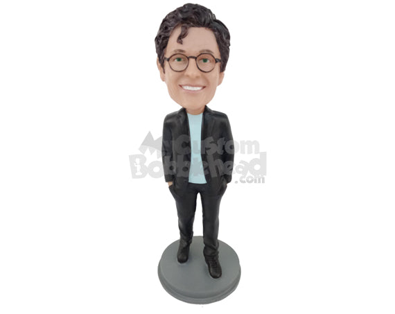 Custom Bobblehead Guy Wearing Jacket On Shirt With Matching Shorts - Leisure & Casual Casual Males Personalized Bobblehead & Cake Topper Custom Bobblehead Guy Wearing Jacket On Shirt With Matching Shorts - Leisure & Casual Casual Males Personalized Bobblehead & Cake Topper